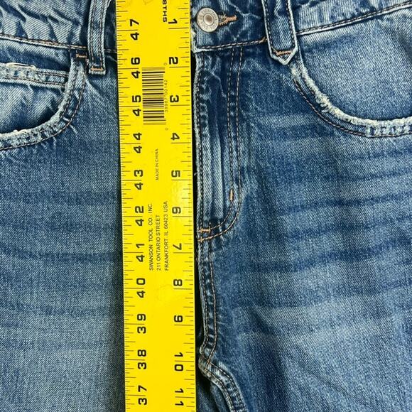 ZARA Collection Kids Girls Size 11-12 Medium Wash Wide Leg Jeans 5 Pocket Design - Picture 6 of 7